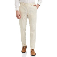 Peter England Men's Slim Fit Solid Formal Trouser Off White