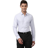 Peter England Men's Solid Slim Fit Shirt (Pesfoslpe40563_Size(40) Blue
