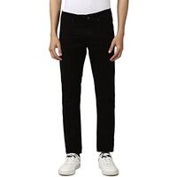 Peter England Men's Clean Wash Stretchable Black Jeans