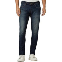 Peter England Men's Premium Skinny Fit Stretchable Jeans Navy Grey