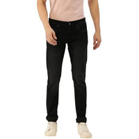 Peter England Men's Premium Skinny Fit Stretchable Mid Rise Jeans, 34 Dark Navy