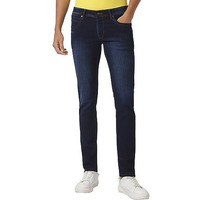 Peter England Men's Premium Skinny Fit Mid Rise Stretchable Jeans, Blue, 34