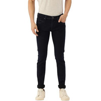 Peter England Men's Premium Skinny Fit Stretchable Mid Rise Jeans, 28 Deep Navy