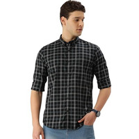 Peter England Men's Slim Fit Shirt (Pcsfsslpd51707_Black