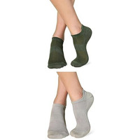 Damensch Aloe-Soft Socks | Anti Odour, Aloe Infused Premium Socks- Pack Of 2- Confident Green, Shy Grey-Free Size