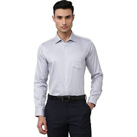 Van Heusen Men's Cotton Slim Fit Shirt (Vhsfbslbq11445_Grey, 42