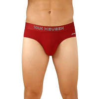 Van Heusen Men's Microfiber Classic Solid Briefs (Pack Of 1) (Ihibr1Asd40007_Red_L