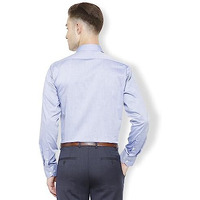 Van Heusen Cotton Men's Solid Slim Fit Formal Shirt (Vhsfbslbk17076_Sky-Purple 39)