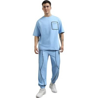 Nobero Men Solid T-Shirt With Joggers