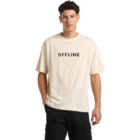 Nobero Cotton Men's Solid Oversized Fit T-Shirt (1M-Twrt-C0737_Sand, Medium