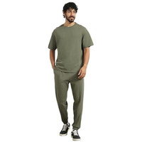 Nobero Moses Olive Oversized T-Shirt & Joggers Co Ord Set(1M-Lwcs-R0079-Og4_Olive Green_L)