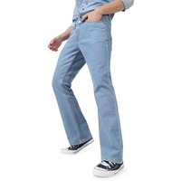 Urbano Fashion Men's Ice Blue Washed Bootcut Jeans Stretchable (Bootep-Iceblue-30)