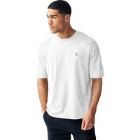 Urbano Fashion Men's White Solid Round Neck Oversized Half Sleeve Cotton T-Shirt (Ovstsol-White-2Xl)
