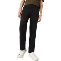 Urbano Fashion Men's Black Cotton Regular Fit Casual Chinos Trousers Stretch (Chinoreg-Black-34)