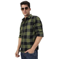 Urbano Fashion Men's Green, Black Cotton Full Sleeve Regular Fit Casual Checkered Shirt (Shirtchck-05-Grnbla-Xl)