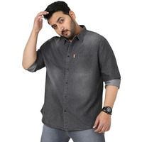 Urbano Plus Men's Grey Full Sleeve Regular Fit Casual Denim Shirt (Plusshirtdensprp-Mgrey-3Xl)