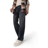 Urbano Fashion Men's Black Loose Baggy Fit Washed Jeans Non-Stretchable (Jeanlsvint-Black-36)