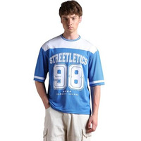 Hubberholme Men Printed Oversized Round Neck Half Sleeve Tshirts 126 Blue