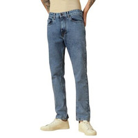 Dennis Lingo Men Blue Washed Straight Fit Mid Rise Jeans
