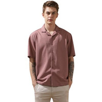 Dennis Lingo Men Relaxed Fit Pink Half Sleeves Polyester Casual Shirt