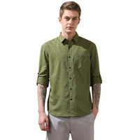 Dennis Lingo Men Regular-Fit Green Full-Sleeves Cotton Casual Shirt