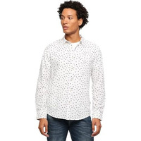 Pepe Jeans Men's Regular Fit Printed Shirts White