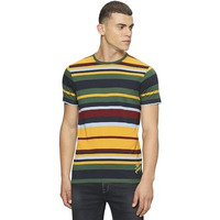 Pepe Jeans Men's Cotton Slim Fit Striped T-Shirts, Multicolor, Medium
