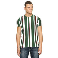 Pepe Jeans Men's Cotton Slim Fit Striped T-Shirts Ivy Green, Medium