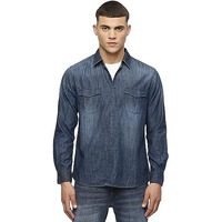 Pepe Jeans Men's Cotton Solid Regular Fit Shirt (Pm308475Ca0_Light Blue, Large