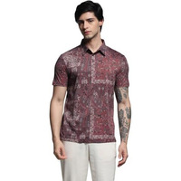 Jack & Jones Men Regular Fit Maroon Tshirt