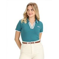 U.S. Polo Assn. Women's Tipped Collar Pique Polo Shirt (Uwaw23Tsh029_Green_S)