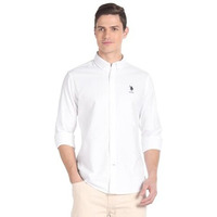 U.S. Polo Assn. Men's Solid Regular Fit Shirt (Ussht-G75_White