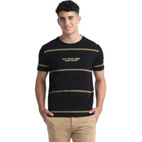 U.S. Polo Assn. Men's Striped Slim Fit T-Shirt (Udtsh1883_Black