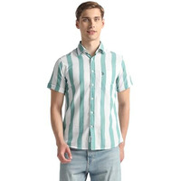 U.S. Polo Assn. Men's Striped Regular Fit Shirt (Ussht1911_Green