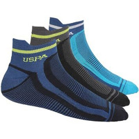 U.S. Polo Assn. Men Cotton Ankle Length Striped Es006 Socks - Pack Of 3, Multicolour