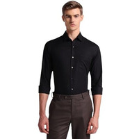 Arrow Men's Structured Full Sleeve Slim Fit Cutaway Collar Cotton Formal Shirt Black