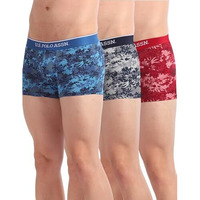 U.S. Polo Assn. Men's Cotton Blend Classic Trunks (Pack Of 3) (Oet01-P3_Blue-Red-Grey
