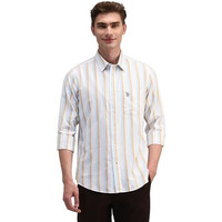 U.S. Polo Assn. Men's Cotton Striped Regular Fit Shirt (Usshtfx0526 White, 42