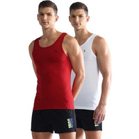 U.S. Polo Assn. Men's Cotton Solid Regular Fit Fashion Vest (Oev03-P2_Red-White, Large
