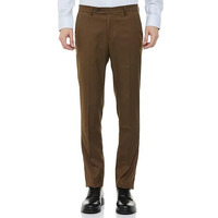 Arrow Men's Structured Tapered Fit Polyester Formal Mid Rise Trouser Beige, 32