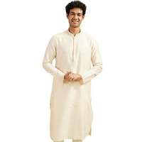 Diwas By Manyavar Men's Viscose Blend Solid Kurta (Cream,Xl)