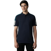 Louis Philippe Men's Cotton Solid Slim Fit T-Shirt (Lrkpnslfq63109_Navy, Large