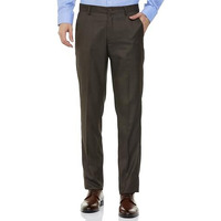 Louis Philippe Men's Regular Work Utility Pants (Lptfmrgbf33009_Brown