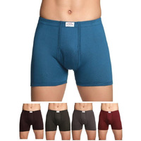 Lux Classic Men's Inner Elastic Trunks - Pack Of 5 (Color May Vary) - 90Cm | Premium 100% Cotton | Ultimate Comfort Breathable, Soft & Durable | Everyday Essential Lux Underwear Assorted
