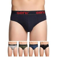 Genx Men's Cotton Briefs Solid Underwear (Pack Of 5) (Genxjazz_Pl_Br_Pk5_85_Plain