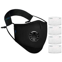 Oxiclear N99 Anti Pollution Face Mask With 4 Activated Carbon Filters & Detachable Headband D.R.D.O Certified (Black)