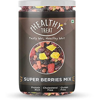 Healthy Treat Super Berries Mix 250 Gm | 7+ Varieties Like Cranberries, Blueberries, Strawberries, Dried Cherries, Black Current, Raisins, Dried Mango | Mix Berries | Antioxidant Rich | Healthy Snack For Kids And Adults | Gluten Free, Vegan