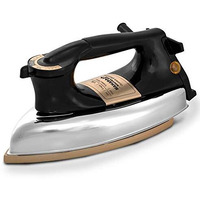 Maharaja Whiteline Classico Plancha 1200 Watt Dry Iron | Non-Stick Soleplate | Heavy Body | Temprature Control | Ergonomic Handle (Black)