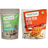Whole Foods Gluten Free Snacks Combos |Peri Peri Stix | Ragi Chips| Pack Of 2
