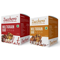 Zucchero Multigrain Bar [Variety Pack Of 10 Bars] - Dark Chocolate [5 Bars] + Choco Almond[5 Bars]